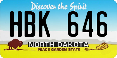 ND license plate HBK646