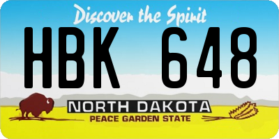 ND license plate HBK648