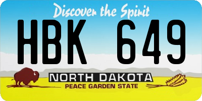 ND license plate HBK649