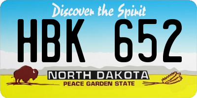 ND license plate HBK652