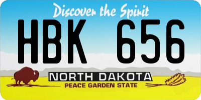 ND license plate HBK656