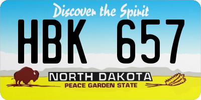 ND license plate HBK657