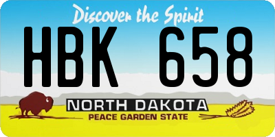 ND license plate HBK658