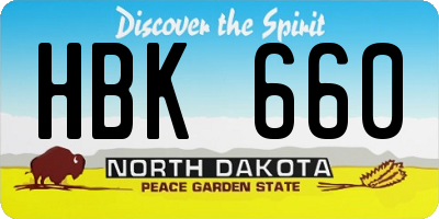 ND license plate HBK660