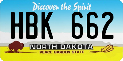 ND license plate HBK662