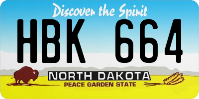 ND license plate HBK664