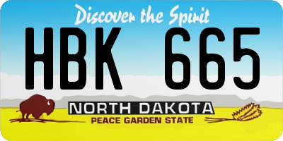 ND license plate HBK665