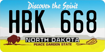 ND license plate HBK668