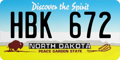 ND license plate HBK672