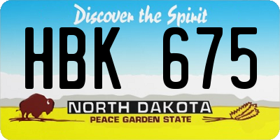 ND license plate HBK675
