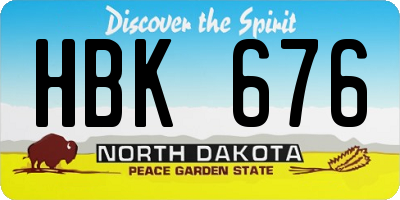 ND license plate HBK676