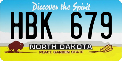 ND license plate HBK679