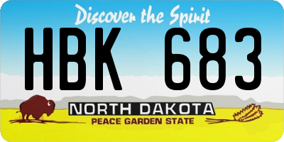 ND license plate HBK683