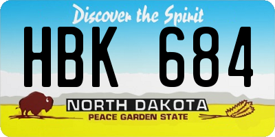 ND license plate HBK684