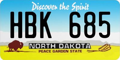 ND license plate HBK685