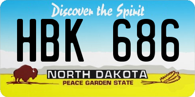 ND license plate HBK686