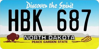 ND license plate HBK687