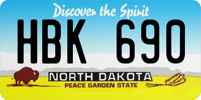 ND license plate HBK690