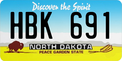 ND license plate HBK691