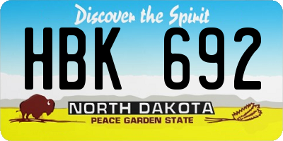 ND license plate HBK692