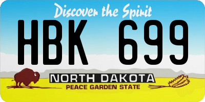 ND license plate HBK699