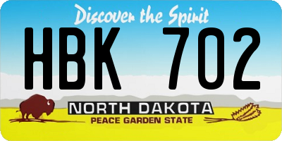 ND license plate HBK702