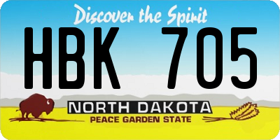 ND license plate HBK705