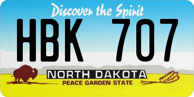 ND license plate HBK707