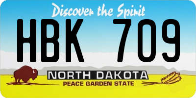 ND license plate HBK709