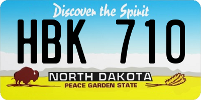 ND license plate HBK710