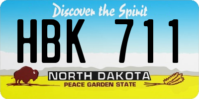 ND license plate HBK711