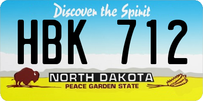 ND license plate HBK712