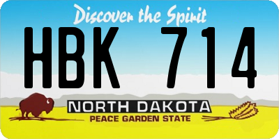 ND license plate HBK714