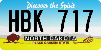 ND license plate HBK717