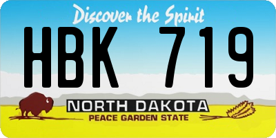 ND license plate HBK719