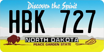 ND license plate HBK727