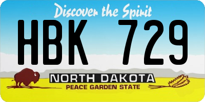 ND license plate HBK729