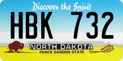 ND license plate HBK732