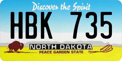 ND license plate HBK735