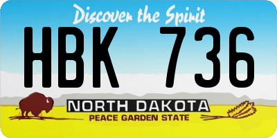 ND license plate HBK736