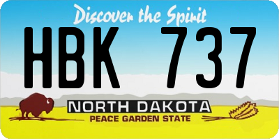 ND license plate HBK737