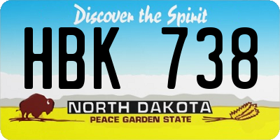 ND license plate HBK738