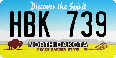 ND license plate HBK739