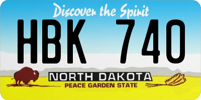 ND license plate HBK740