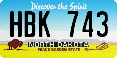 ND license plate HBK743