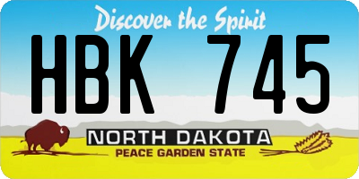 ND license plate HBK745