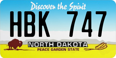 ND license plate HBK747