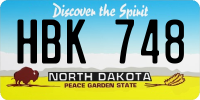 ND license plate HBK748