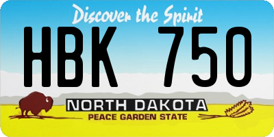 ND license plate HBK750