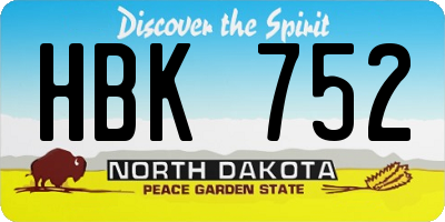 ND license plate HBK752